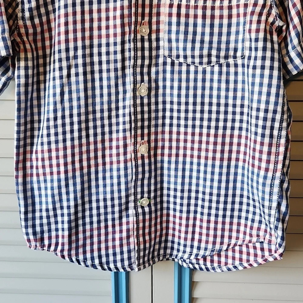 Tommy Hilfiger Blue Pink White Plaid Button Down Shirt - Picture 4 of 13